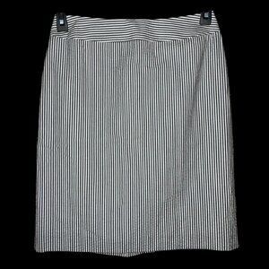 ANTONIO MELANI Black and White Seersucker Striped Pencil Skirt Size 4